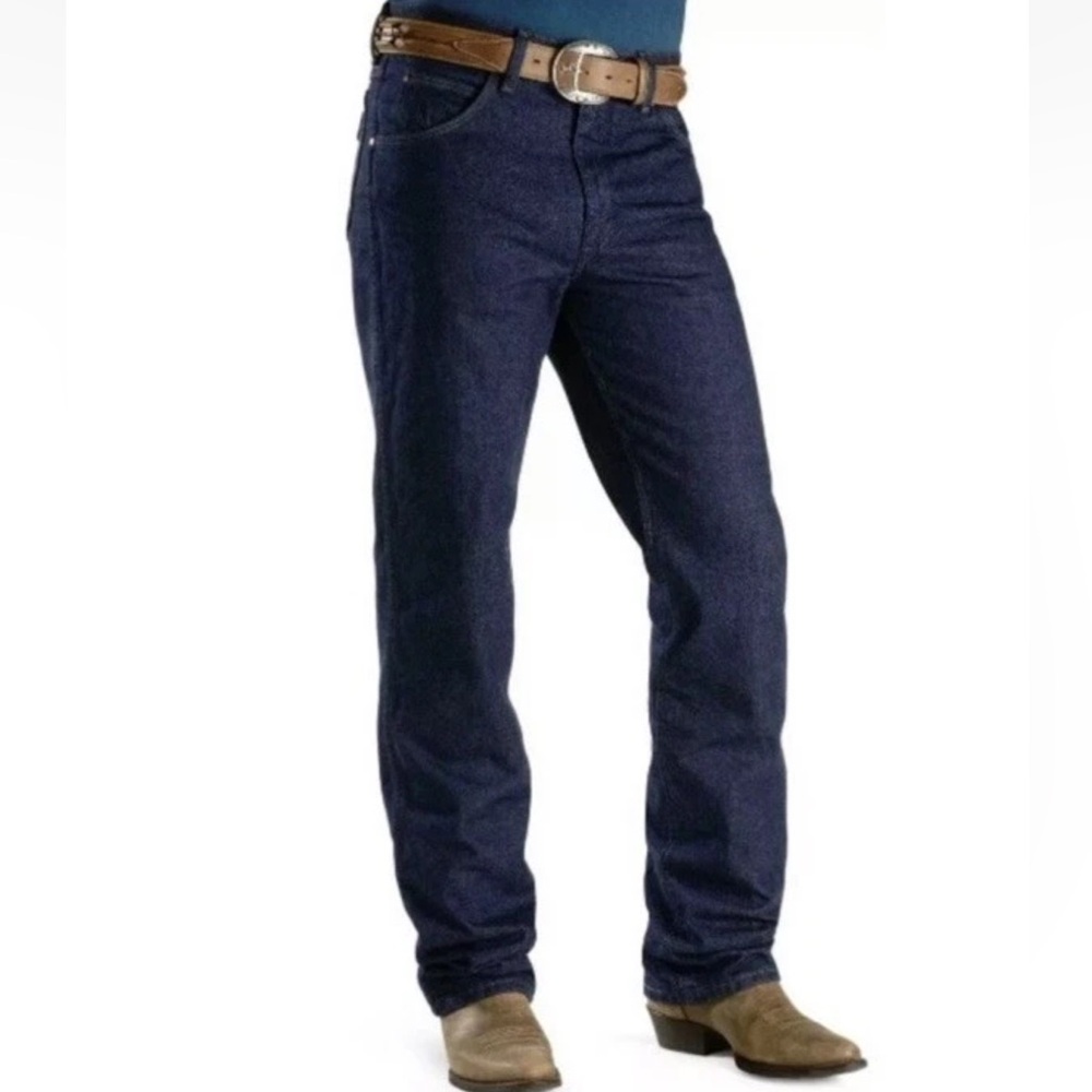 Wrangler Jeans Mens 35x32 Blue Slim Fit Cowboy Cut Western Denim NWT